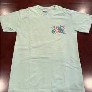 Teddy Fresh Green/Teal Short Sleeve Tee Casual Crew Neck